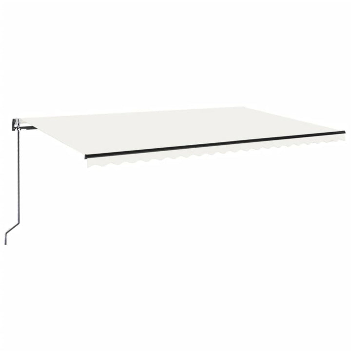 markise m. LED + vindsensor 500x300 cm automatisk cremefarvet