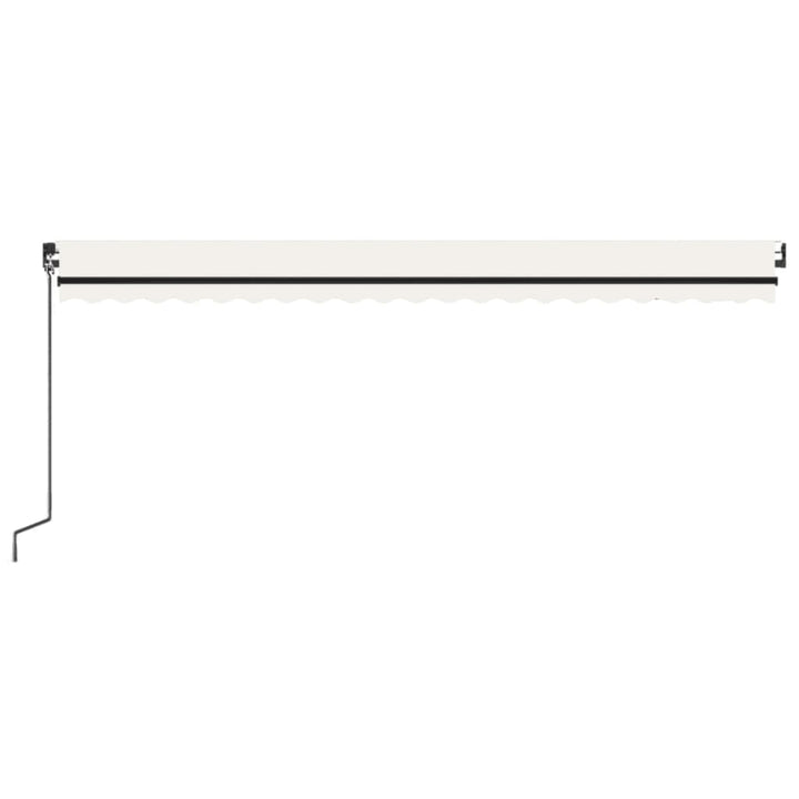 markise m. LED + vindsensor 500x300 cm automatisk cremefarvet