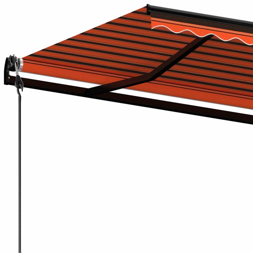 markise 600x300 cm automatisk betjening orange og brun