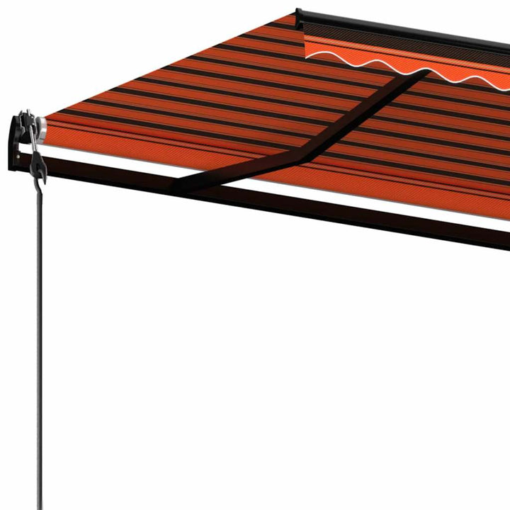markise 600x300 cm automatisk betjening orange og brun
