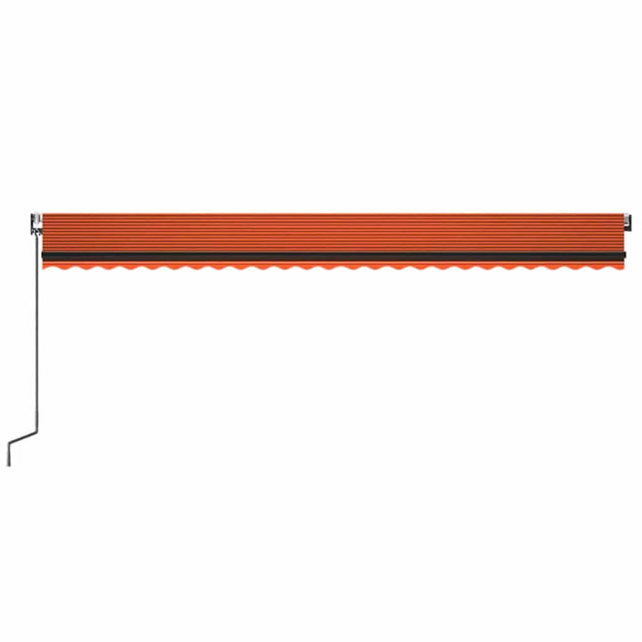 markise m. LED + vindsensor 600x300 cm automatisk orange/brun