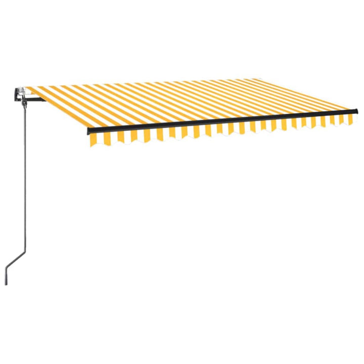 markise 400x350 cm automatisk betjening gul og hvid