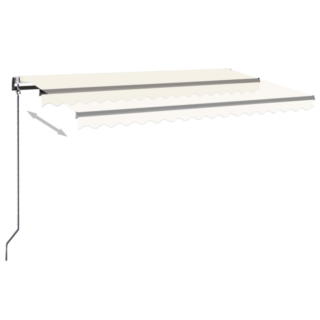 markise 450x350 cm automatisk betjening cremefarvet