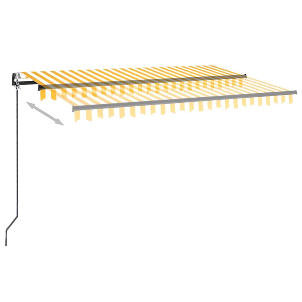 markise 450x350 cm automatisk betjening gul og hvid