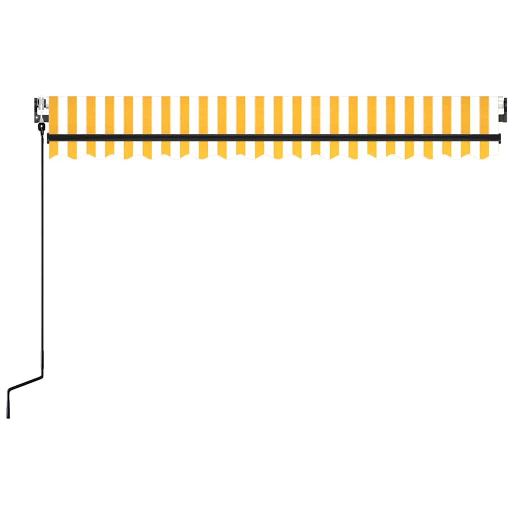 markise 450x350 cm automatisk betjening gul og hvid