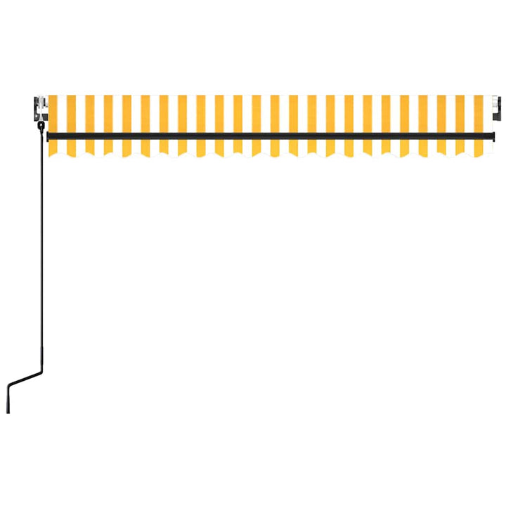 markise 450x350 cm automatisk betjening gul og hvid