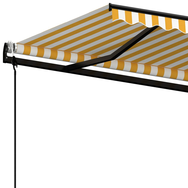 markise 450x350 cm automatisk betjening gul og hvid
