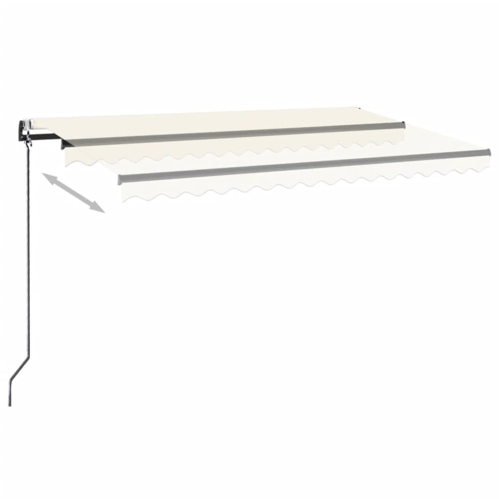 markise m. LED + vindsensor 450x350 cm automatisk creme