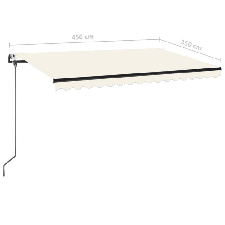 markise m. LED + vindsensor 450x350 cm automatisk creme