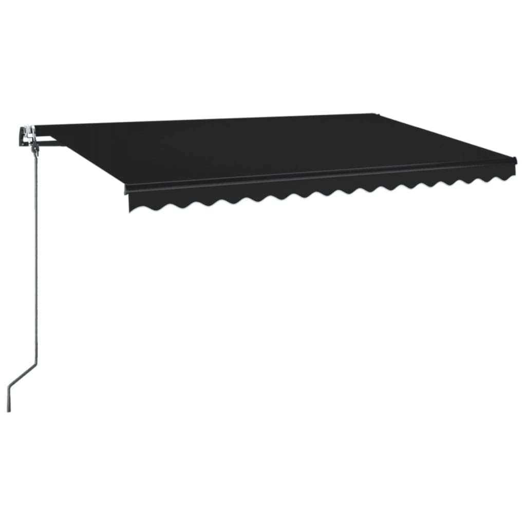 markise m. LED + vindsensor 450x350 cm automatisk antracitgrå