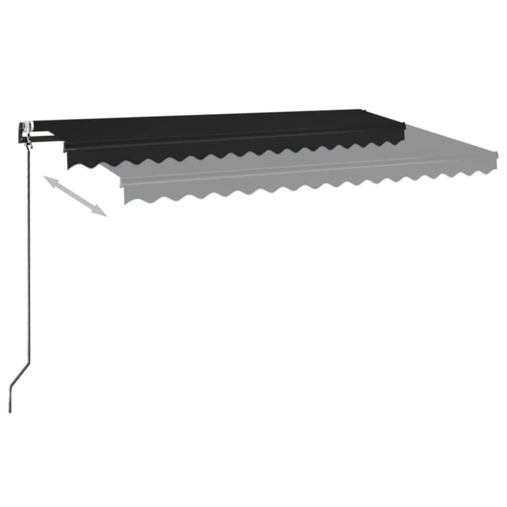 markise m. LED + vindsensor 450x350 cm automatisk antracitgrå