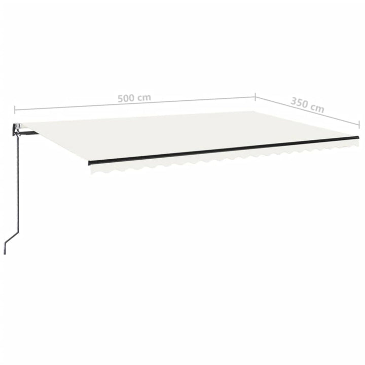 markise 500x350 cm automatisk betjening cremefarvet