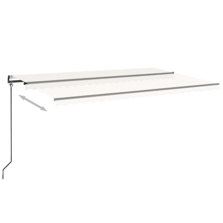 markise m. LED + vindsensor 500x350 cm automatisk cremefarvet