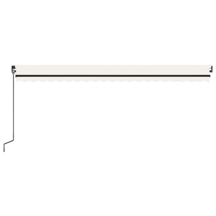 markise m. LED + vindsensor 500x350 cm automatisk cremefarvet