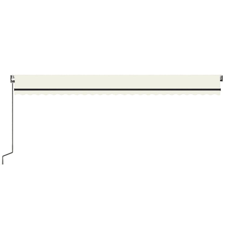 markise 600x350 cm automatisk betjening cremefarvet
