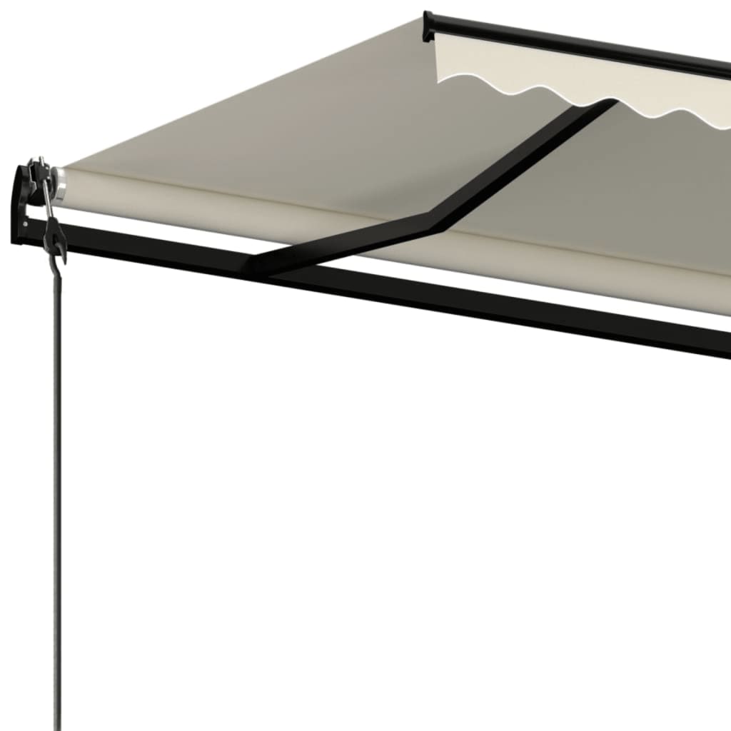 markise 600x350 cm automatisk betjening cremefarvet