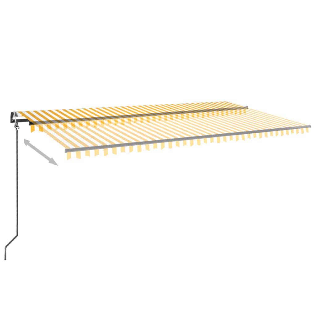 markise 600x350 cm automatisk betjening gul og hvid