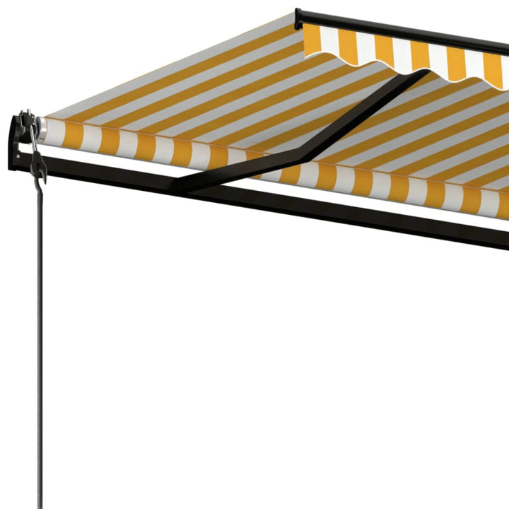 markise 600x350 cm automatisk betjening gul og hvid
