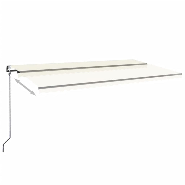 markise m. LED + vindsensor 600x350 cm automatisk cremefarvet