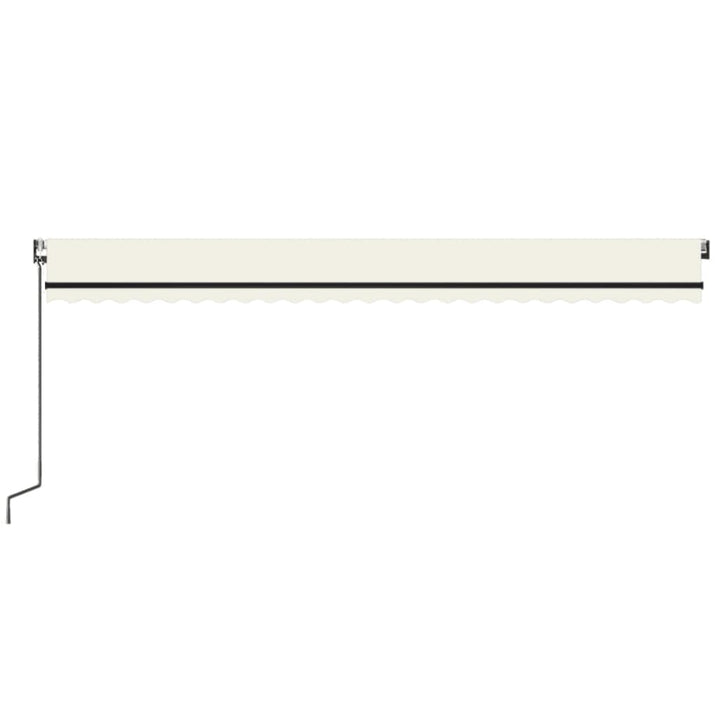 markise m. LED + vindsensor 600x350 cm automatisk cremefarvet