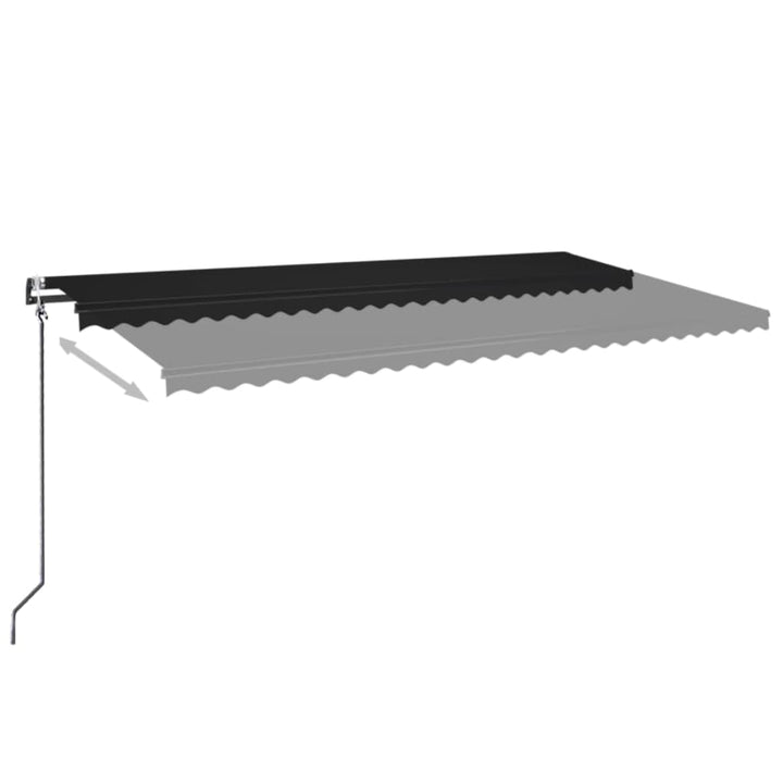 markise m. LED + vindsensor 600x350 cm automatisk antracit