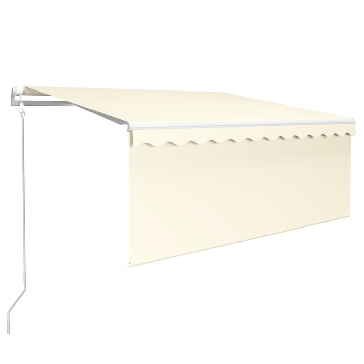 markise m. gardin 3,5x2,5 m automatisk betjening cremefarvet