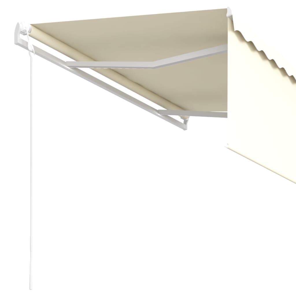markise m. gardin 3,5x2,5 m automatisk betjening cremefarvet