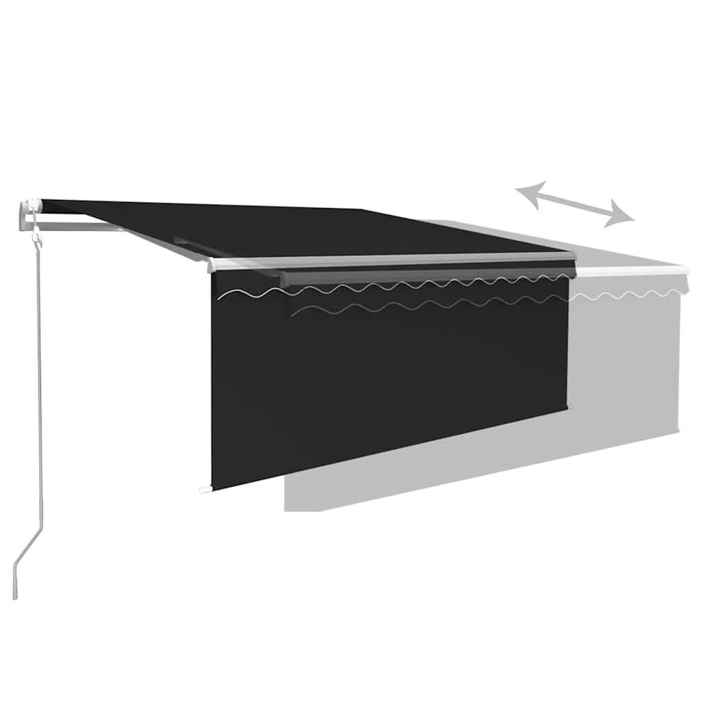 markise m. rullegardin 3,5x2,5 m automatisk betjening antracit