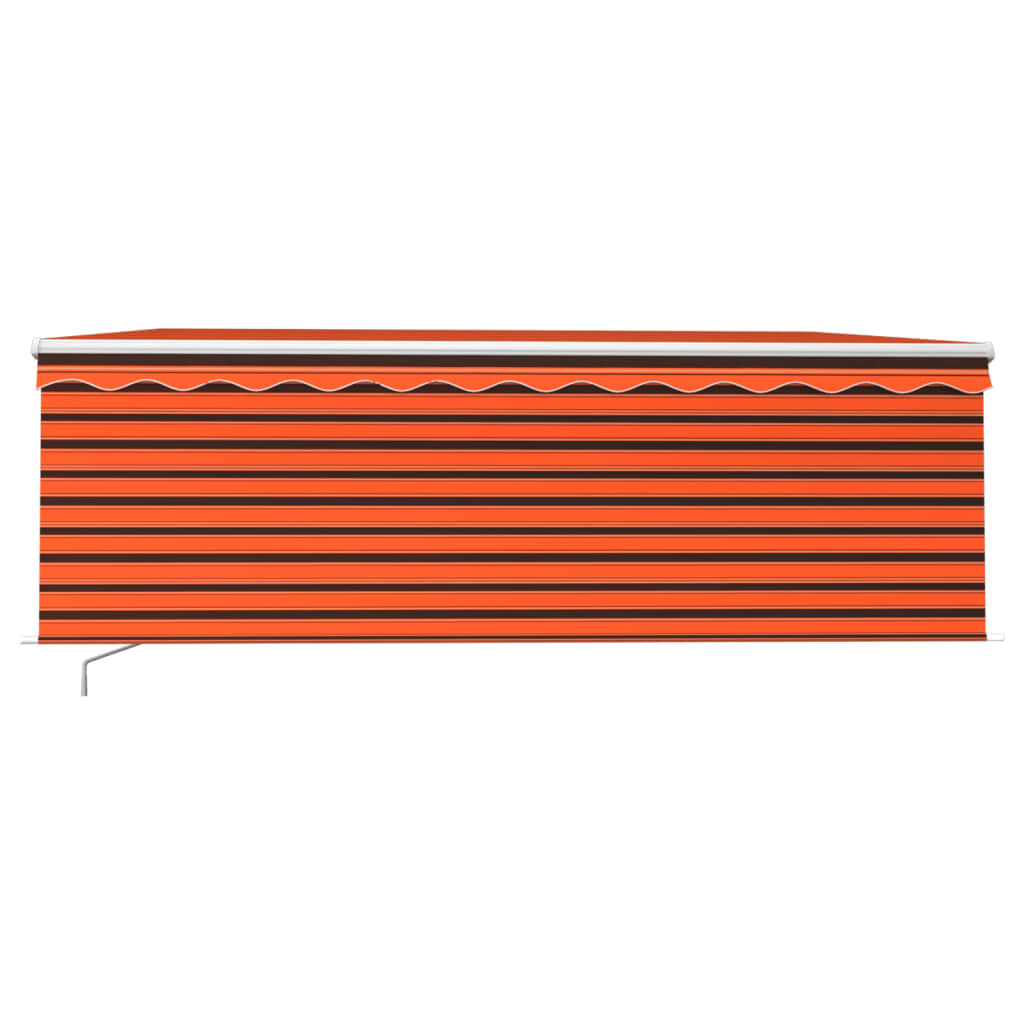 markise m. gardin 4x3 m manuel betjening orange og brun
