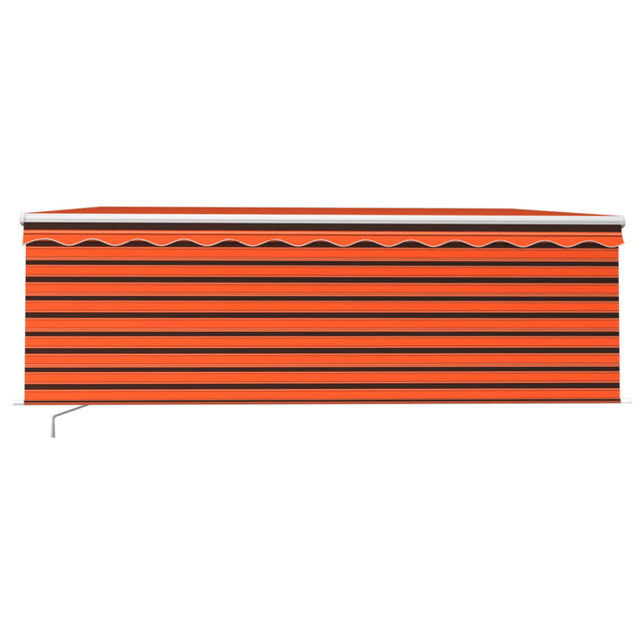 markise m. gardin 4x3 m manuel betjening orange og brun