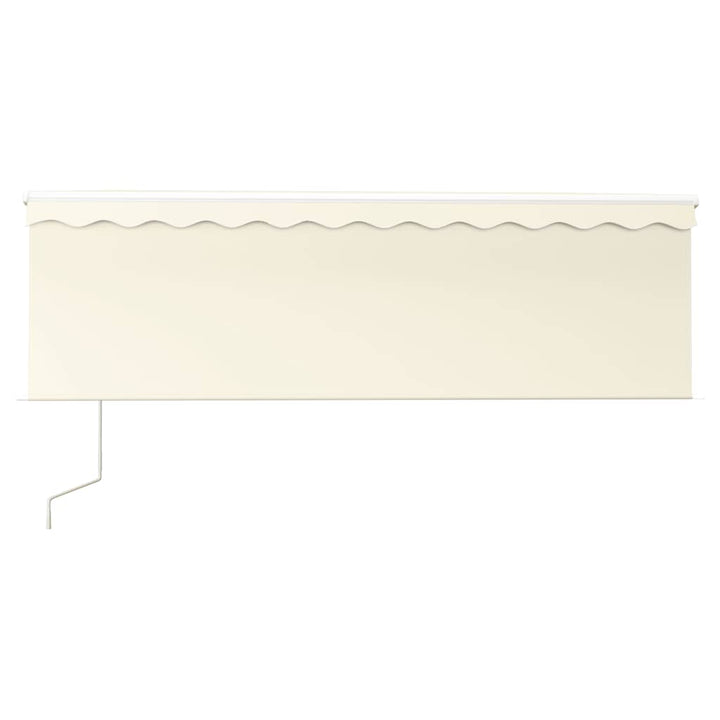 markise m. gardin+LED+vindsensor 4x3 m automatisk cremefarvet