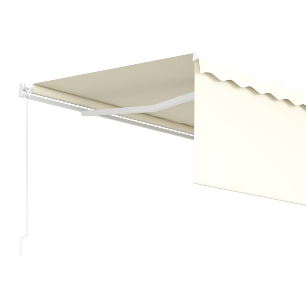 markise m. gardin 4,5x3 m manuel betjening cremefarvet