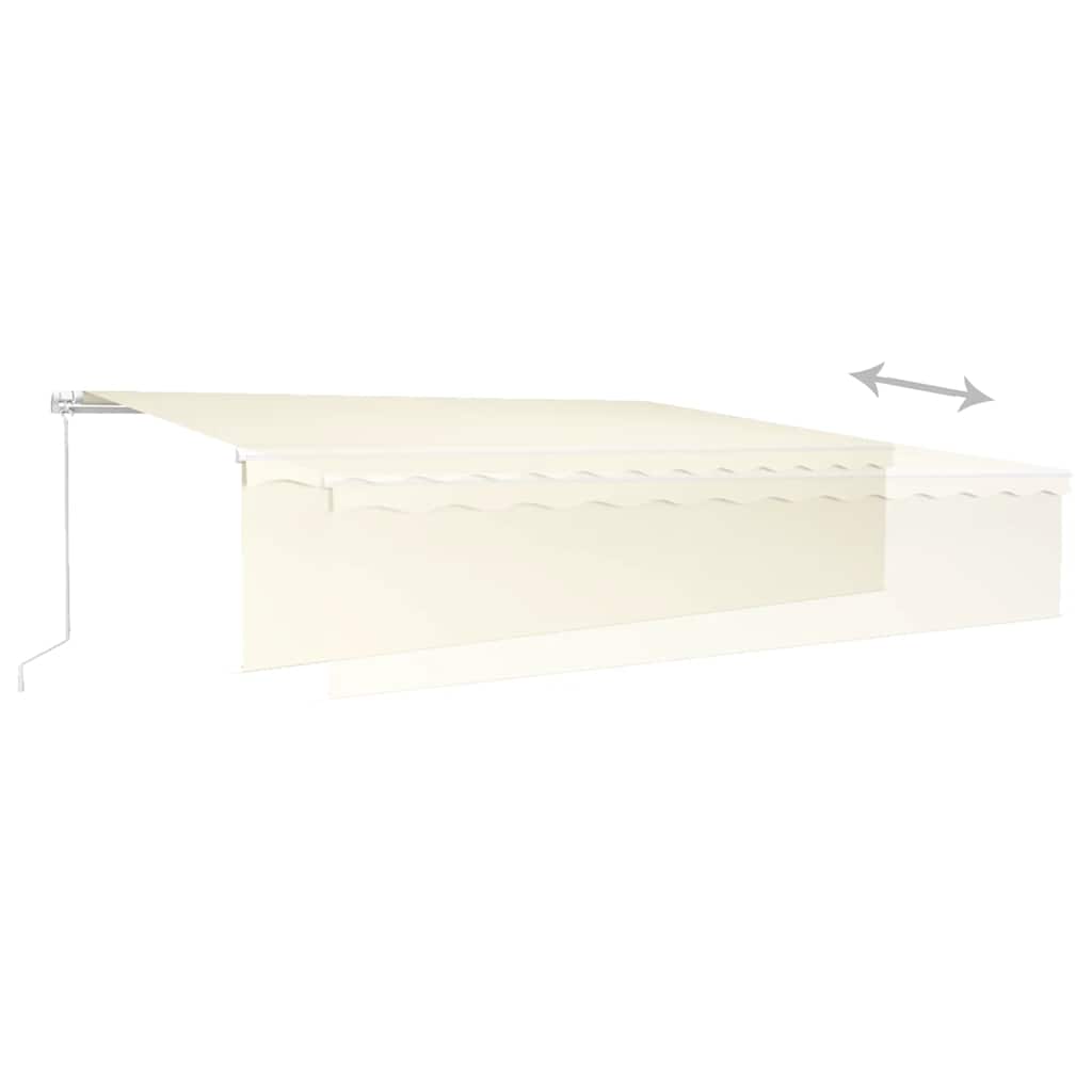 markise m. gardin 6x3 m manuel betjening cremefarvet