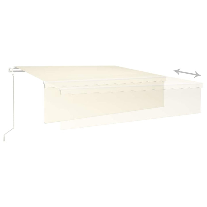 markise m. gardin 6x3 m automatisk betjening cremefarvet