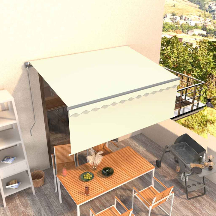 foldemarkise m. rullegardin 3x2,5 m manuel cremefarvet