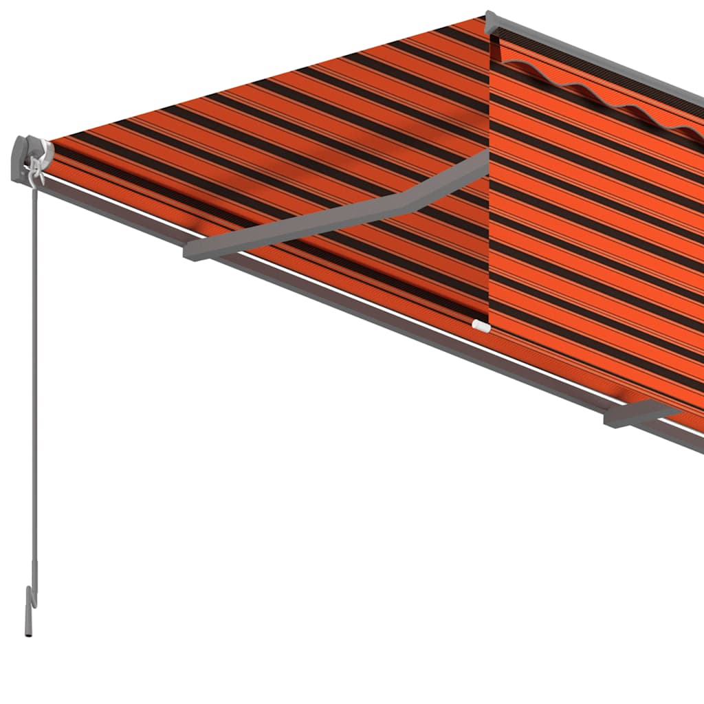 markise m. gardin 3,5x2,5 m manuel betjening orange og brun