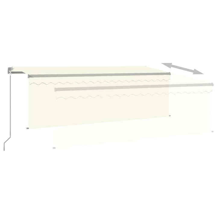 markise m. gardin 4x3 m manuel betjening cremefarvet