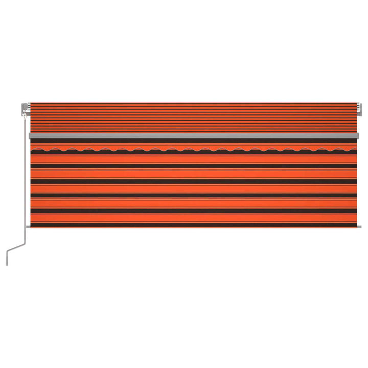 markise m. gardin 4x3 m manuel betjening orange og brun