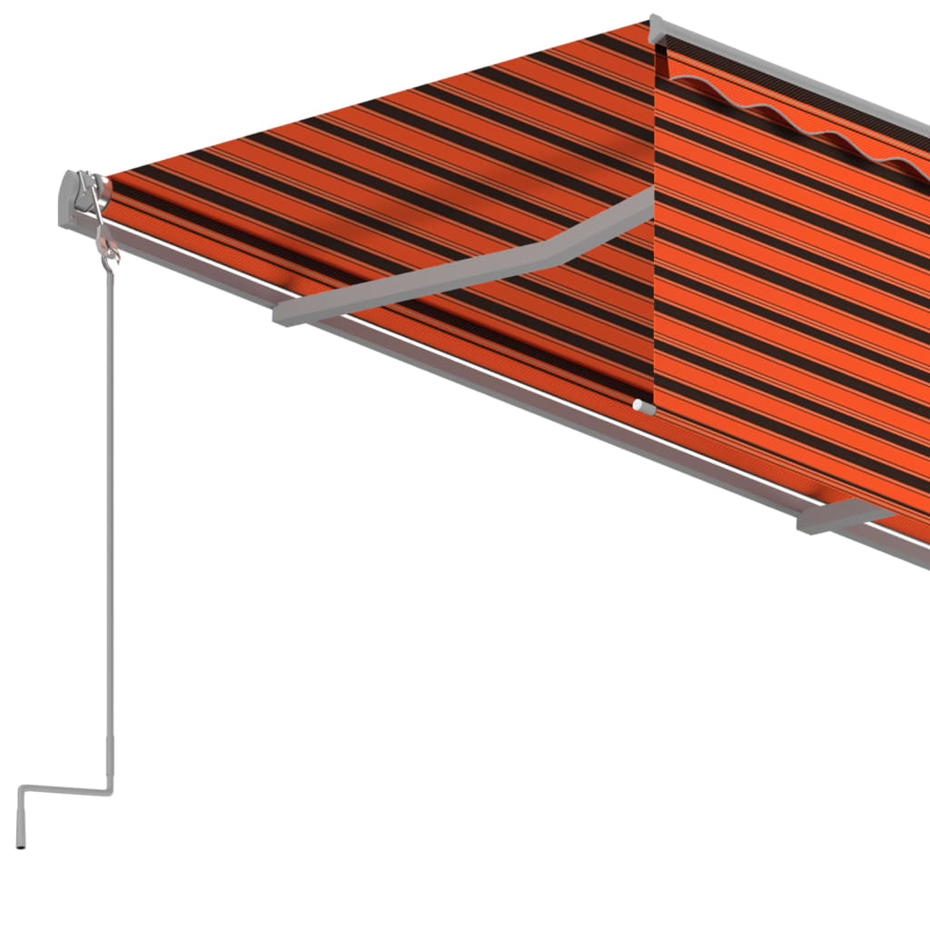 markise m. gardin 4x3 m manuel betjening orange og brun
