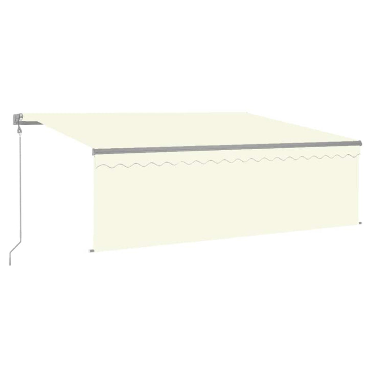 markise m. gardin 4x3 m automatisk betjening cremefarvet