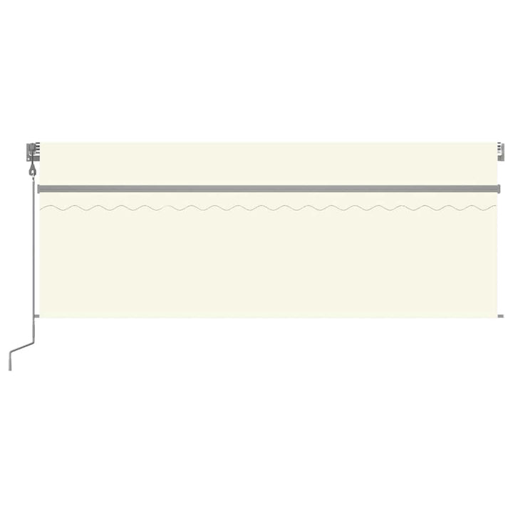 markise m. gardin+LED+vindsensor 4x3 m automatisk cremefarvet