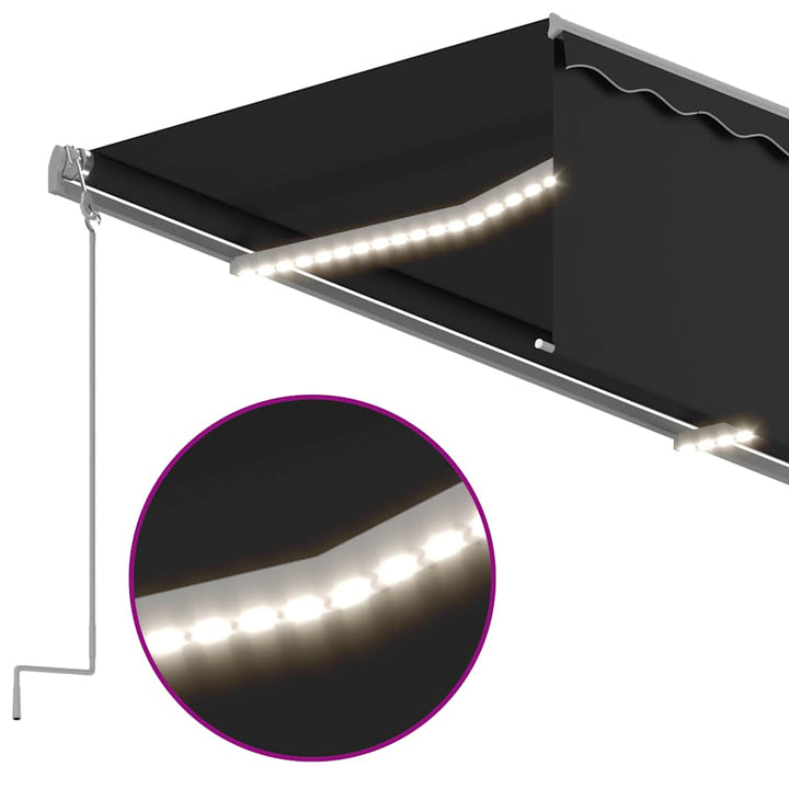 markise m. gardin 5x3 m manuel betjening antracitgrå