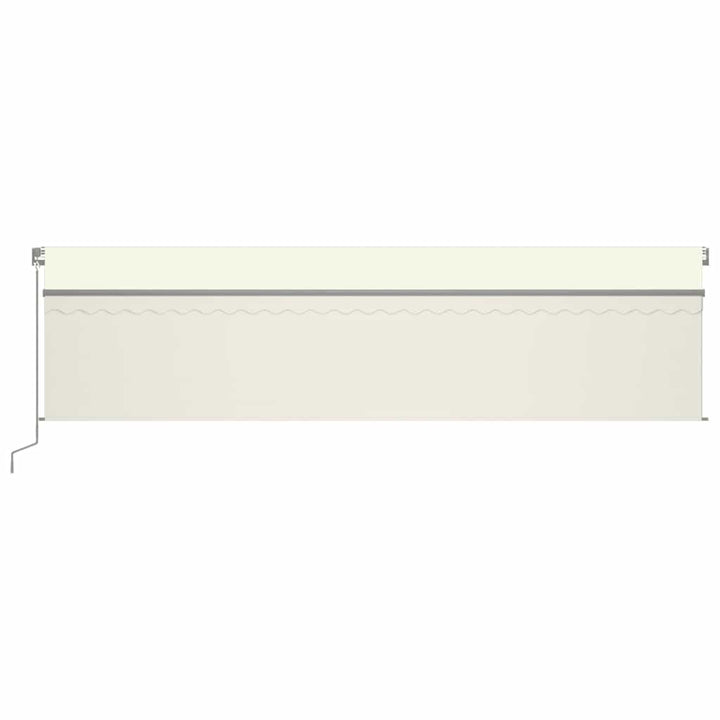 markise m. gardin 6x3 m automatisk betjening cremefarvet