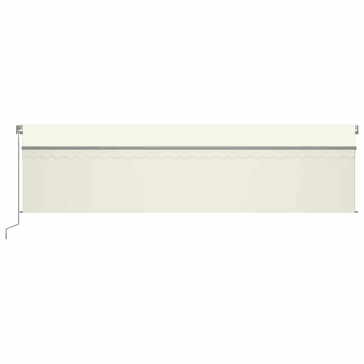 markise m. rullegardin+LED+vindsensor 6x3 m auto cremefarvet
