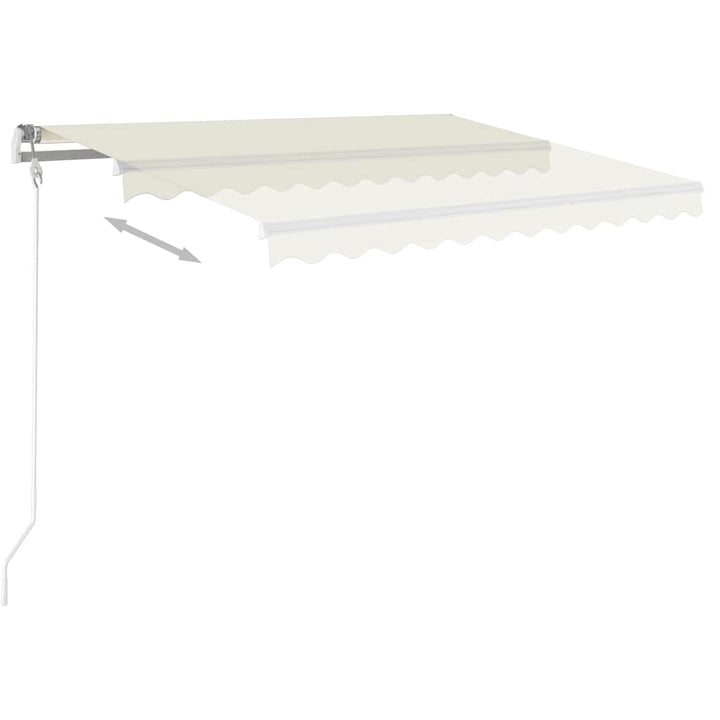 markise m. LED-lys 3x2,5 m manuel betjening cremefarvet
