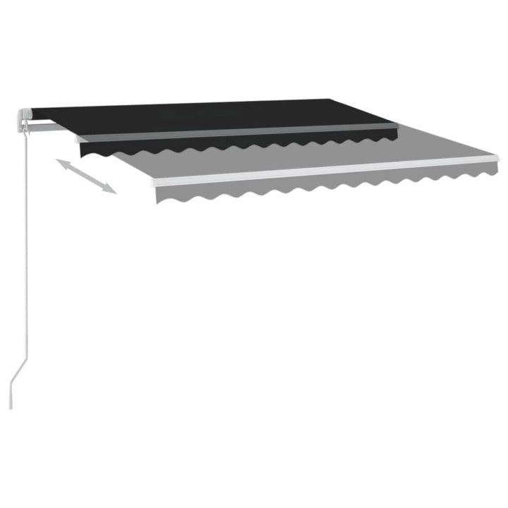 markise m. LED-lys + vindsensor 3x2,5 m automatisk antracit