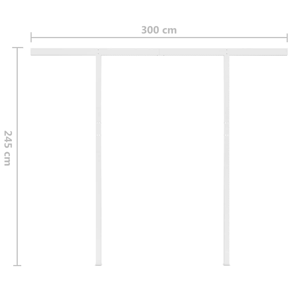 foldemarkise m. stolper 3,5x2,5 m manuel betjening gul og hvid