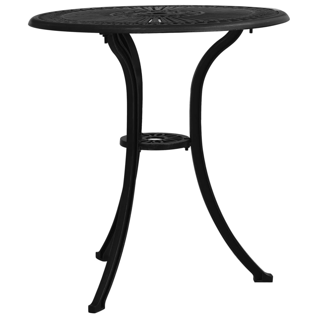 bistrosæt 3 dele støbt aluminium sort