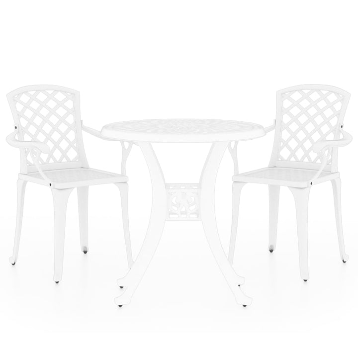 bistrosæt 3 dele støbt aluminium hvid