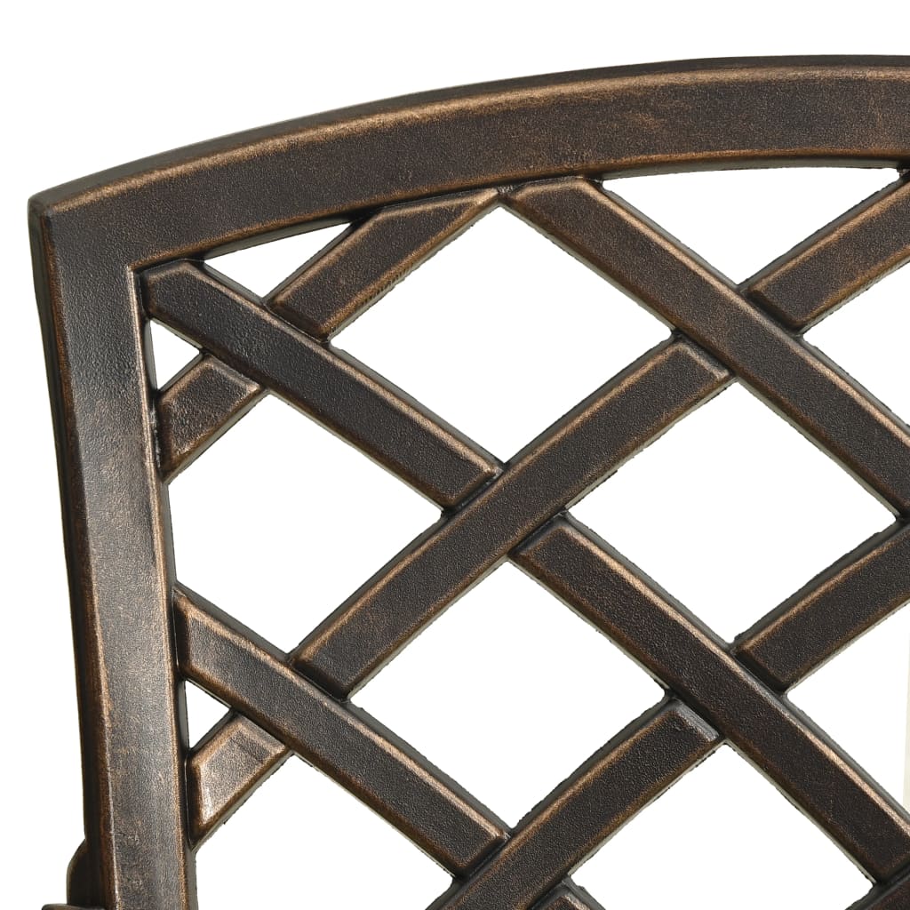 bistrosæt 5 dele støbt aluminium bronzefarvet